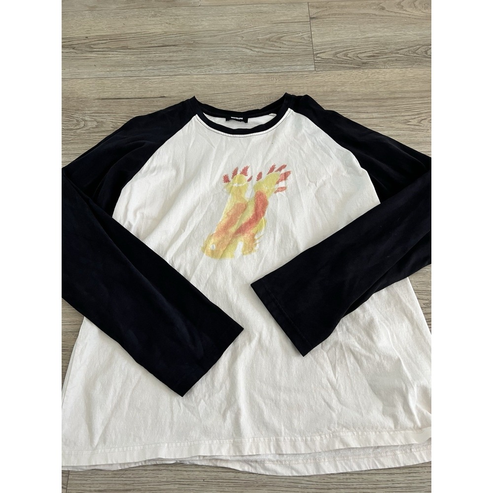 WE11DONE FW22 Monster Graphic Long Sleeve T-Shirt Black Size M Made in Korea